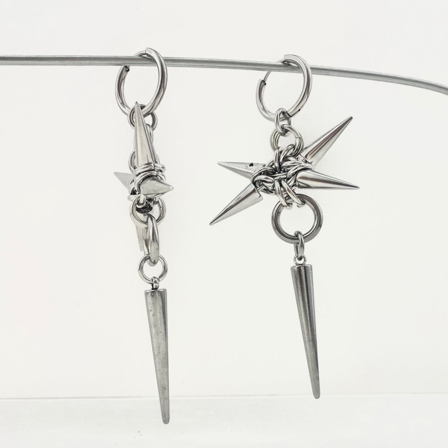 Titanium Waterproof Earring with Spiked Pendant