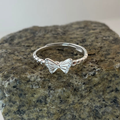 S925 Sterling Silver Butterfly Open Ring