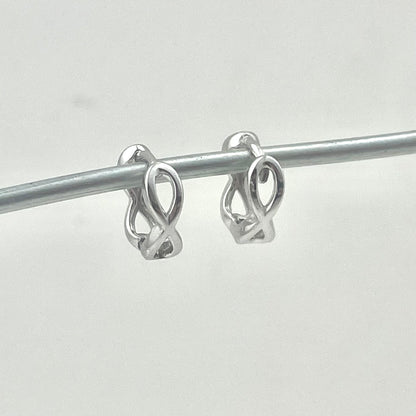 S925 Sterling Silver Geometric Cross Earrings