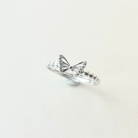 S925 Sterling Silver Butterfly Open Ring