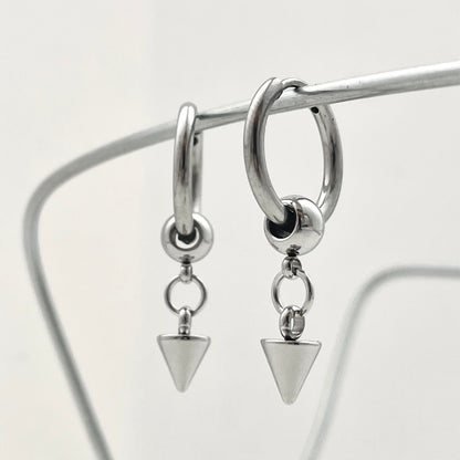 Titanium Steel Rivet Pendant Earrings