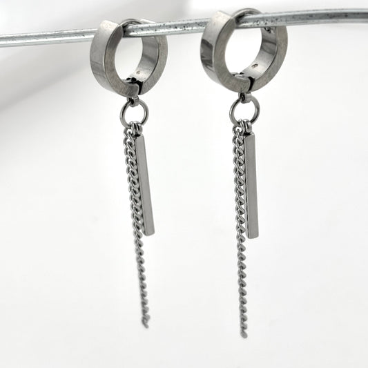 Titanium Minimalist Line Earrings