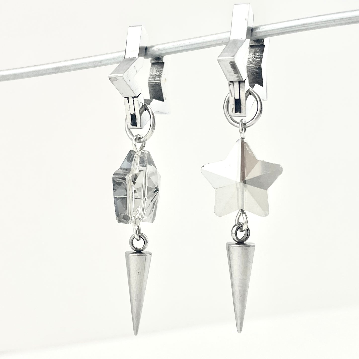 Titanium Waterproof Earrings with Unique Star-Shaped Pendants