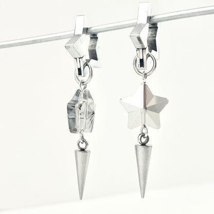 Titanium Waterproof Earrings with Unique Star-Shaped Pendants