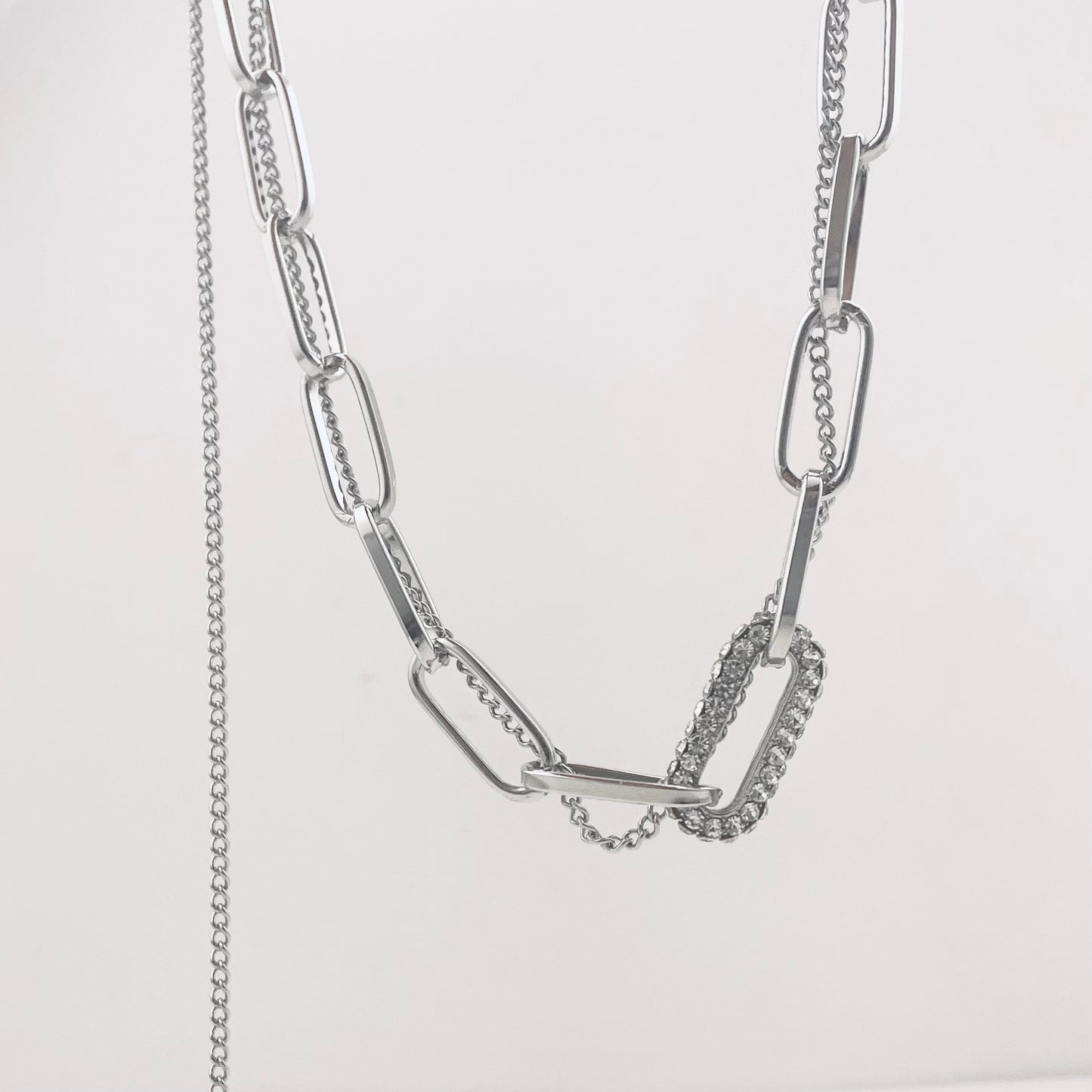 Double-Layer Necklace with Round Charms and Tassels