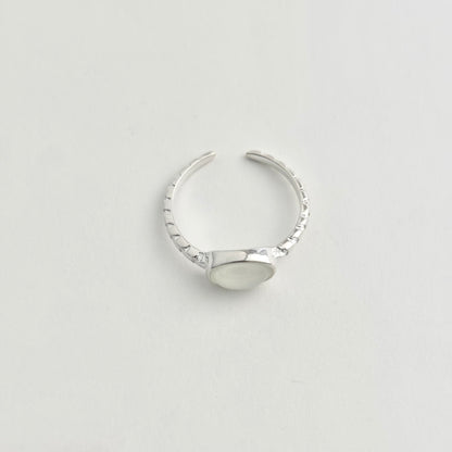 S925 Sterling Silver Moonstone Simple Design Ring