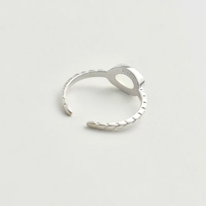 S925 Sterling Silver Moonstone Simple Design Ring