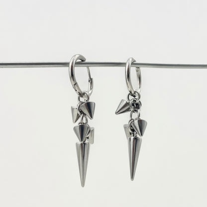 Titanium Waterproof Earring Pointed-Tip Grape Pendant Earrings with A Patchwork Design