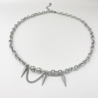 Titanium Steel Triple-Cone Rivet Necklace