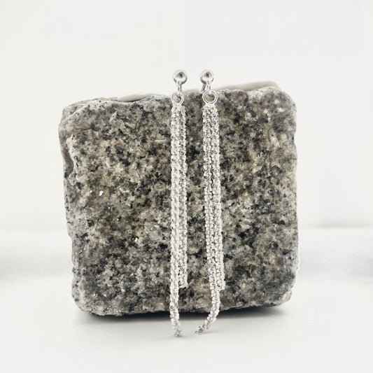 S925 Sterling Silver Shimmering Earrings