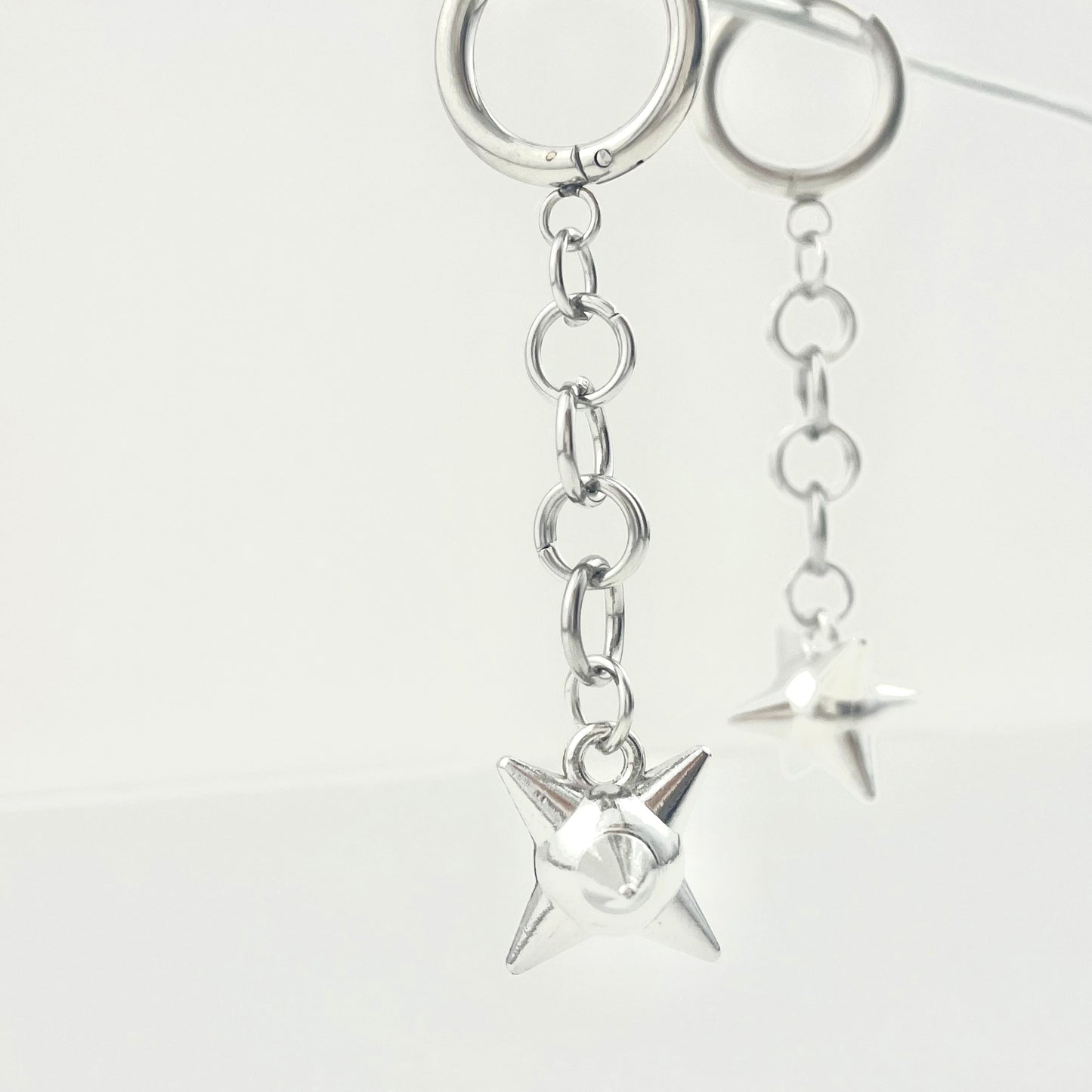 Titanium Waterproof Earrings, Alloy Spiked Stud Pendant
