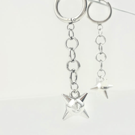 Titanium Waterproof Earrings, Alloy Spiked Stud Pendant