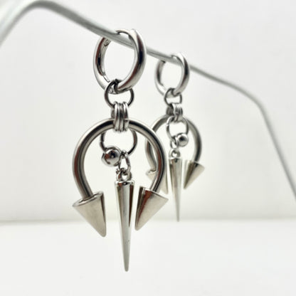 Titanium Waterproof Earring Pointed, Two-Way Clip-On Earrings