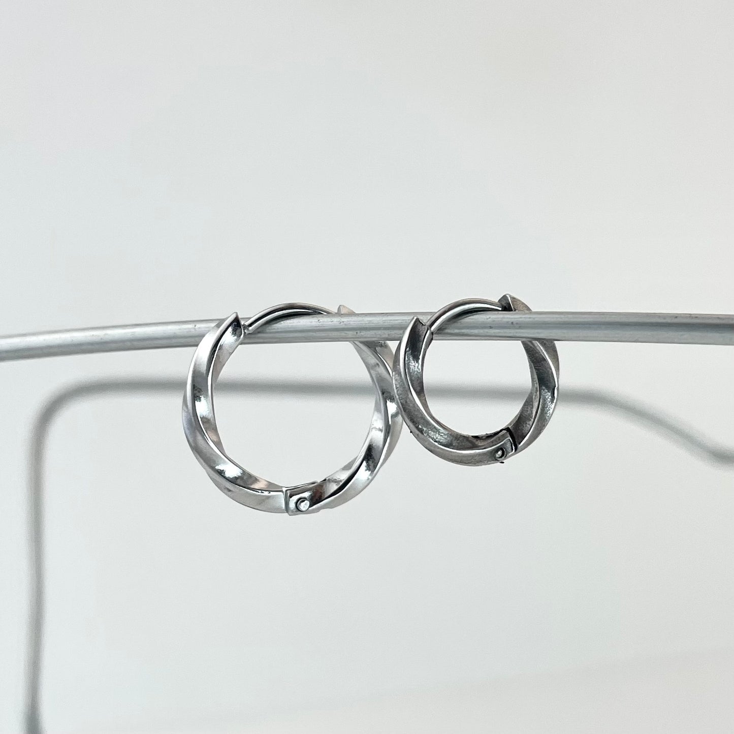 Polished Square-Knotted Ear Hoops