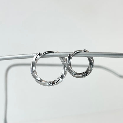 Polished Square-Knotted Ear Hoops