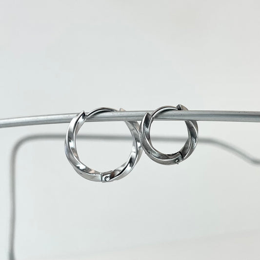 Polished Square-Knotted Ear Hoops