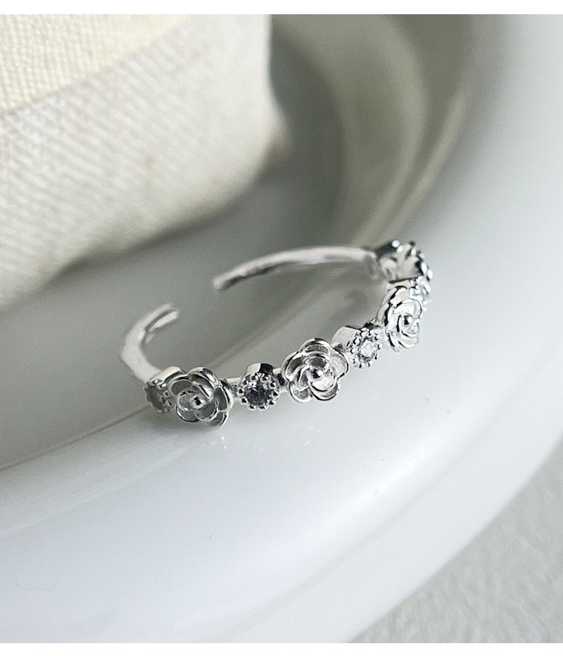 S925 Rose Thin Sleek Ring