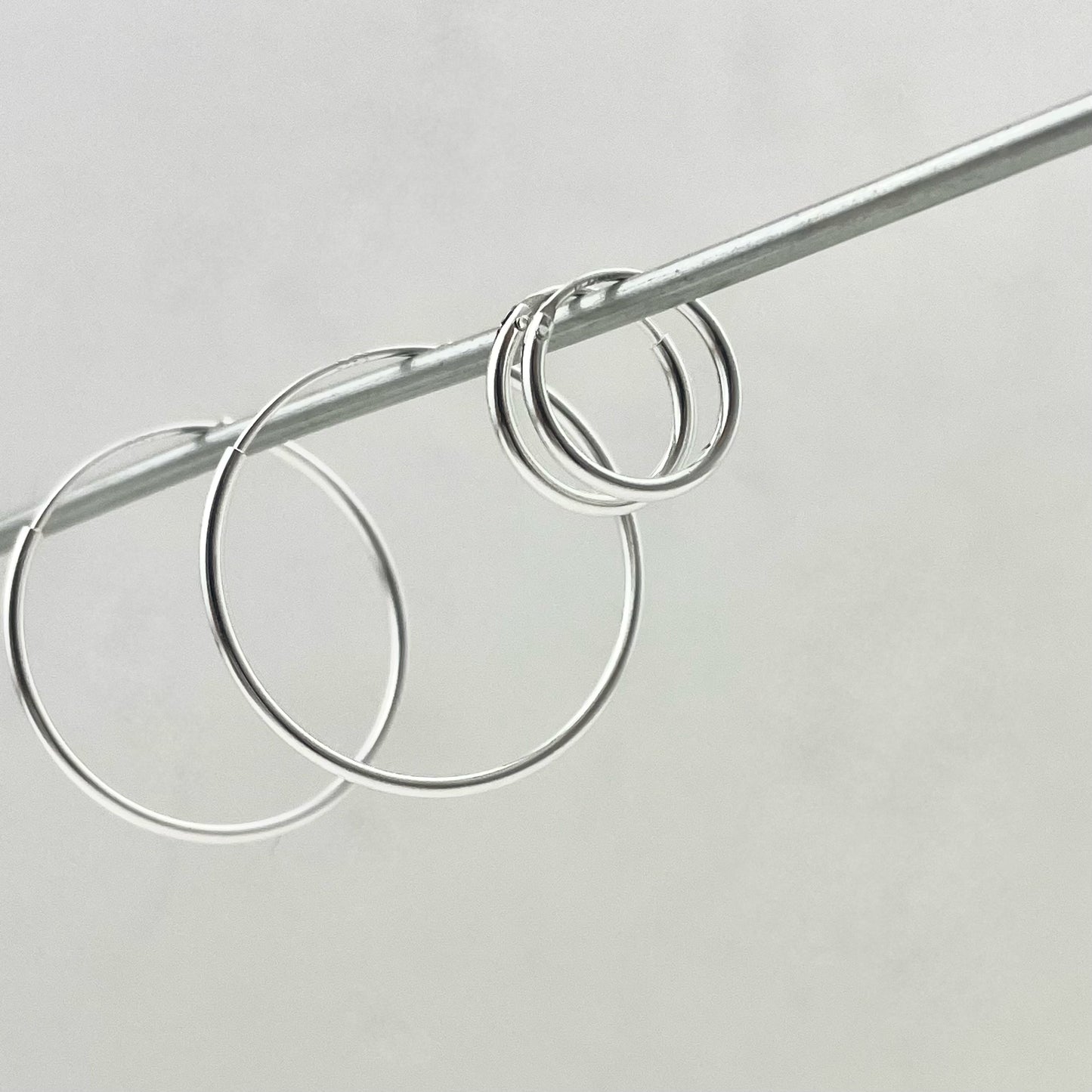 S925 Sterling Silver Hollow Tube Earrings