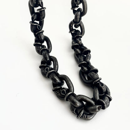 Titanium Steel Vintage Rivet Patchwork Necklace