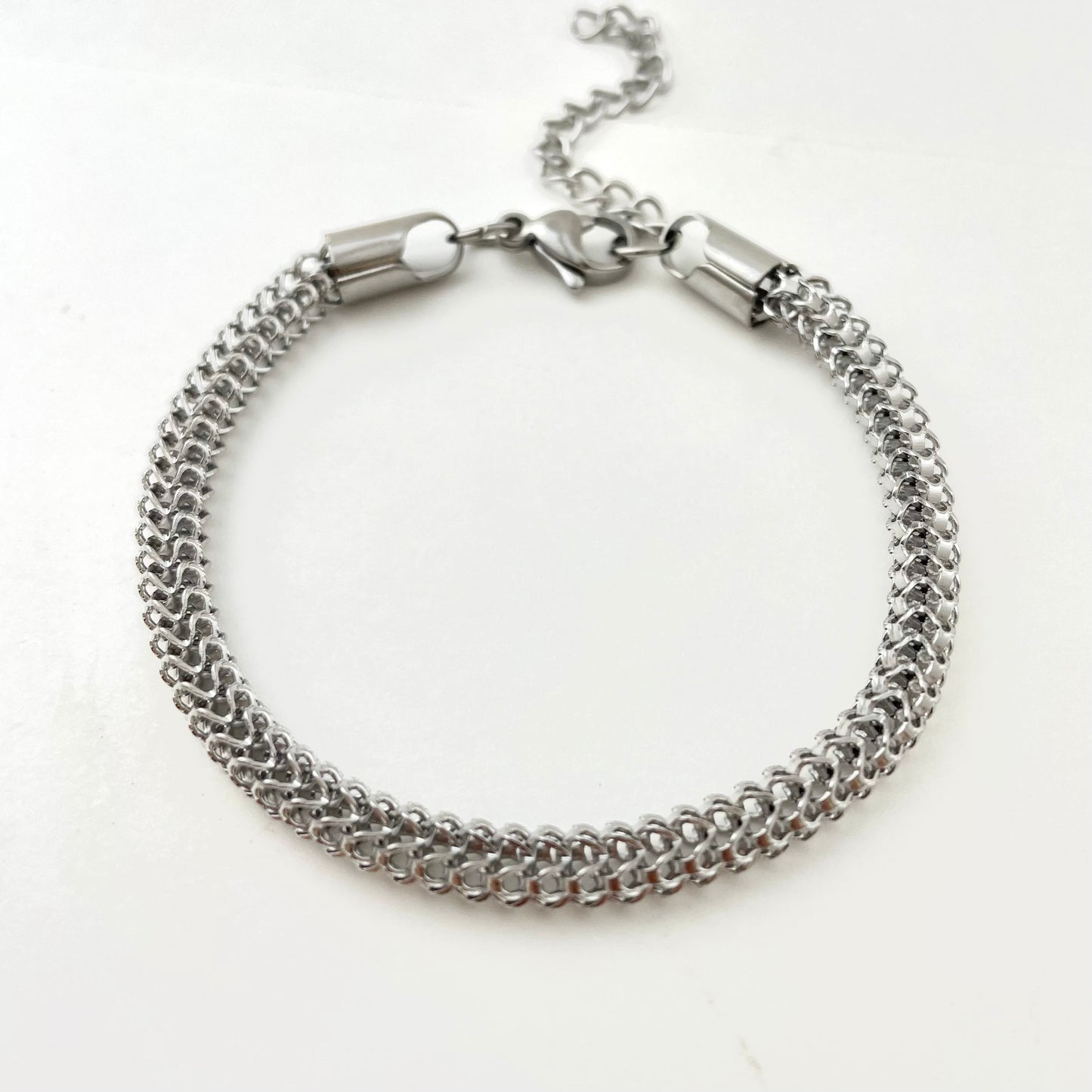 Titanium-Steel Waterproof Snake-Bone Design Bracelet