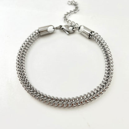 Titanium-Steel Waterproof Snake-Bone Design Bracelet