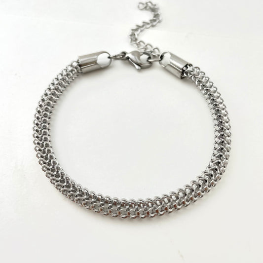 Titanium-Steel Waterproof Snake-Bone Design Bracelet