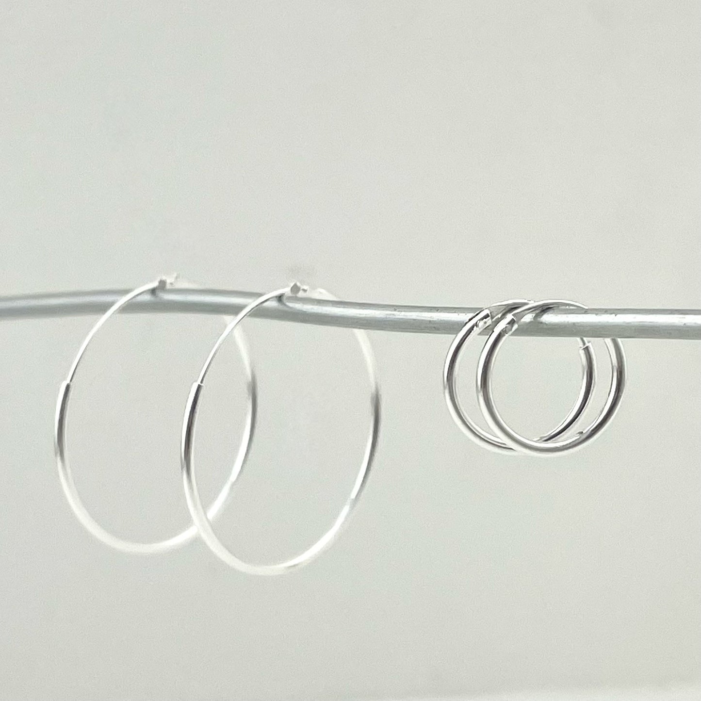S925 Sterling Silver Hollow Tube Earrings
