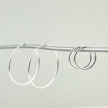 S925 Sterling Silver Hollow Tube Earrings