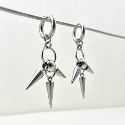 Titanium Waterproof Earring Gothic Stud Earrings with Double-Sided Clasp