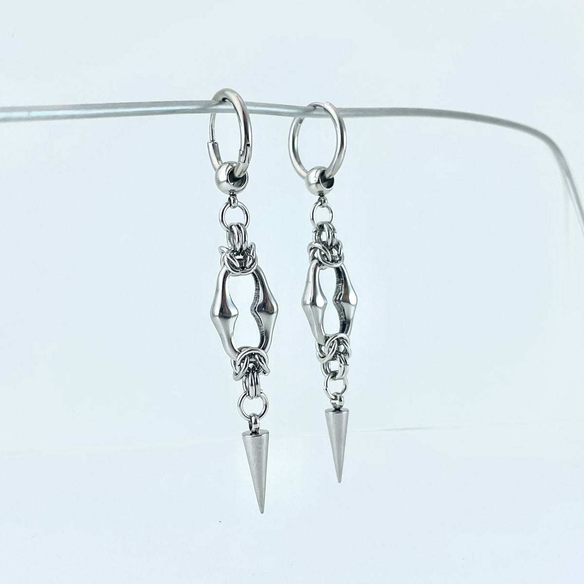 Titanium-Steel Waterproof Interlocking Pendant Earrings