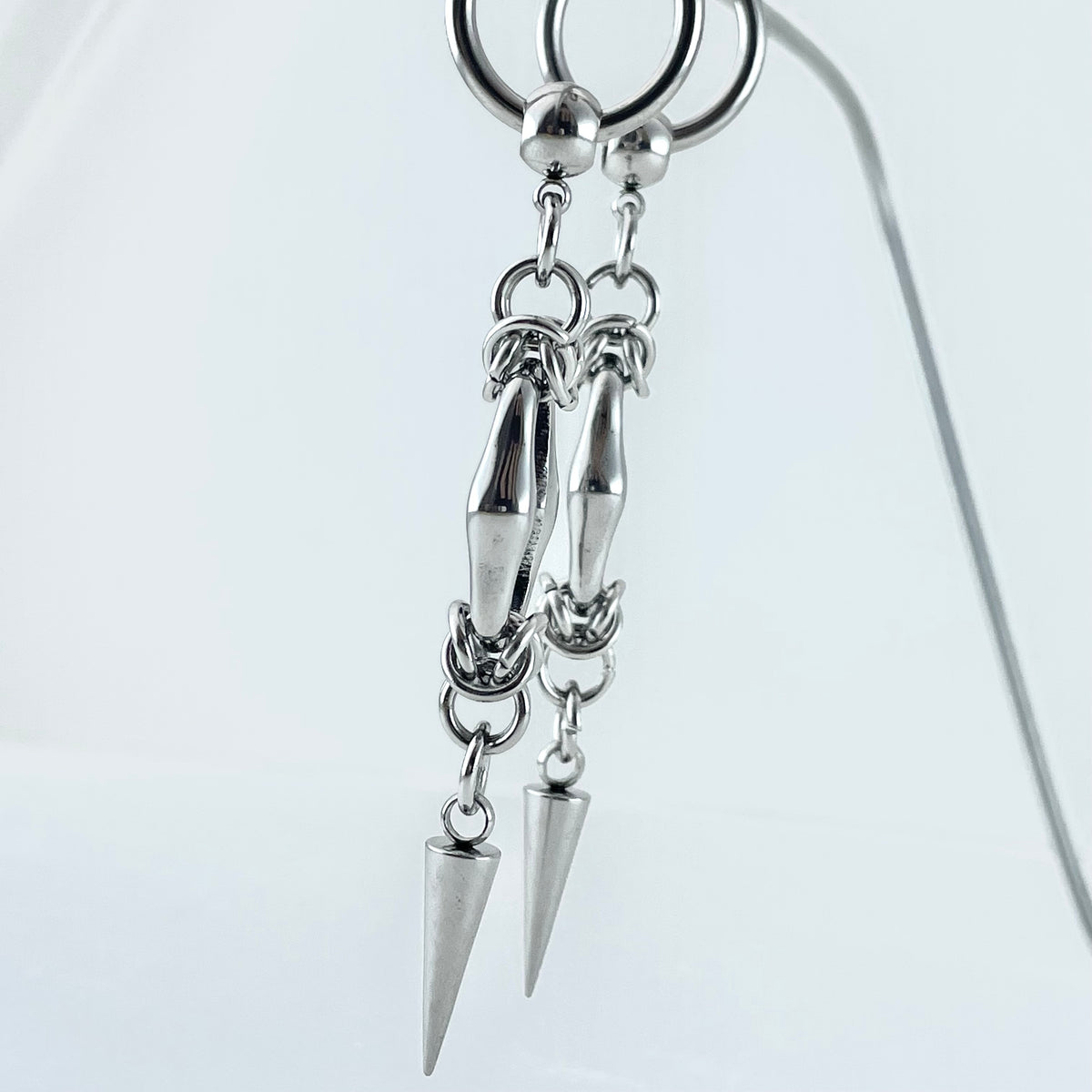 Titanium-Steel Waterproof Interlocking Pendant Earrings