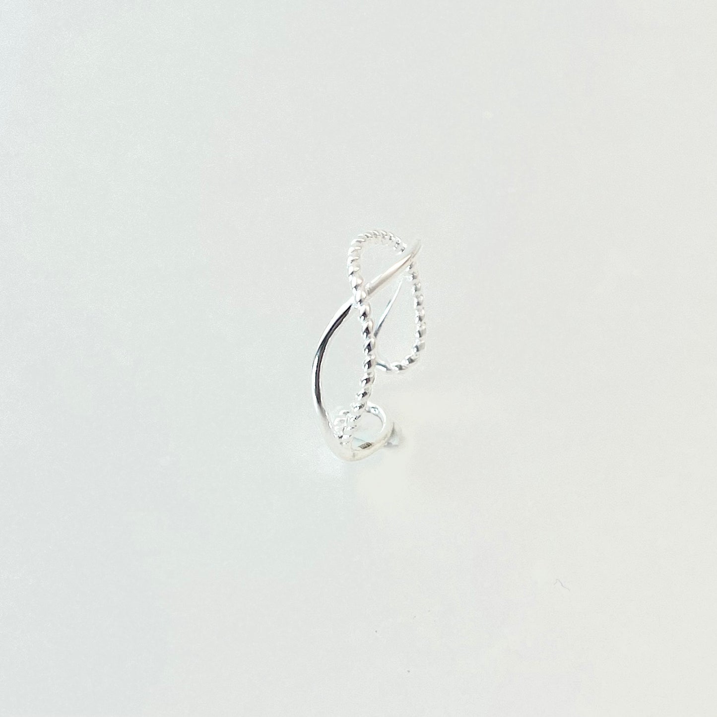 S925 Sterling Silver Double Twist Open Ring