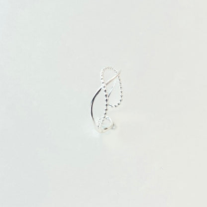 S925 Sterling Silver Double Twist Open Ring