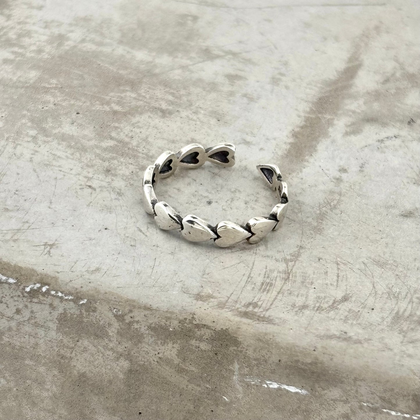 S925 Sterling Silver Vintage Style Heart Ring