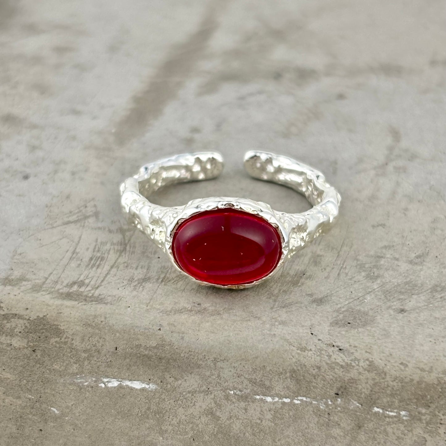 S925 Sterling Silver Ruby Ring