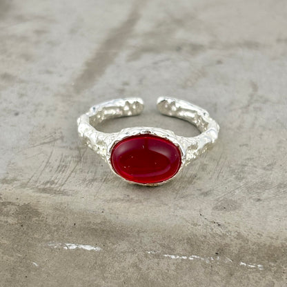 S925 Sterling Silver Ruby Ring