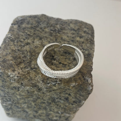 S925 Sterling Silver Multi-Layer Open Ring