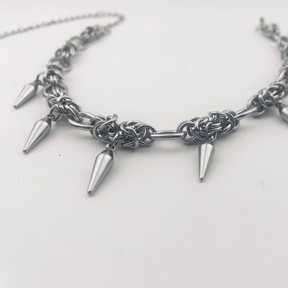 Titanium and Steel Choker Woven and Spliced Necklace