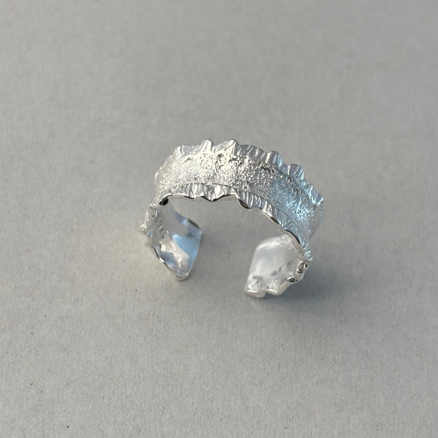 S925 Sterling Silver Skirt Ruffle Ring