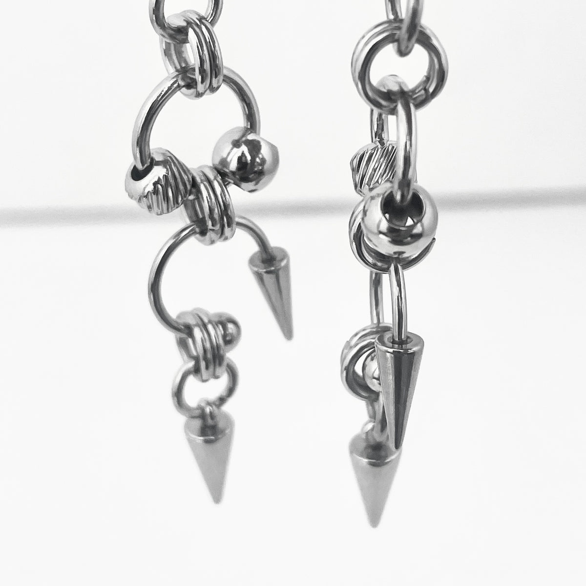 Titanium-Steel Waterproof Interlocking Circle Pendant Earrings
