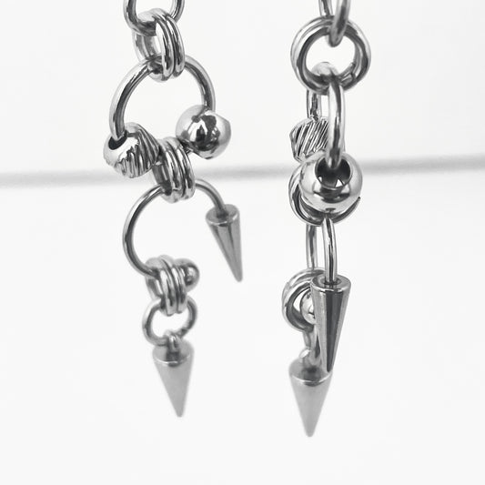 Titanium-Steel Waterproof Interlocking Circle Pendant Earrings