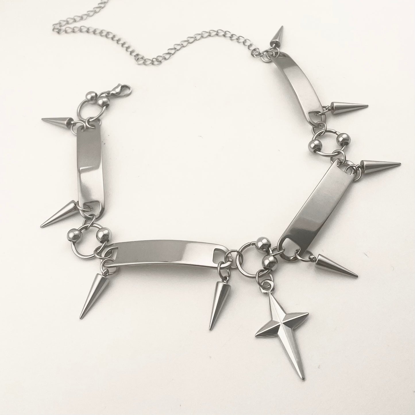 Cross-shaped Cone Pendant Stainless Steel Necklace