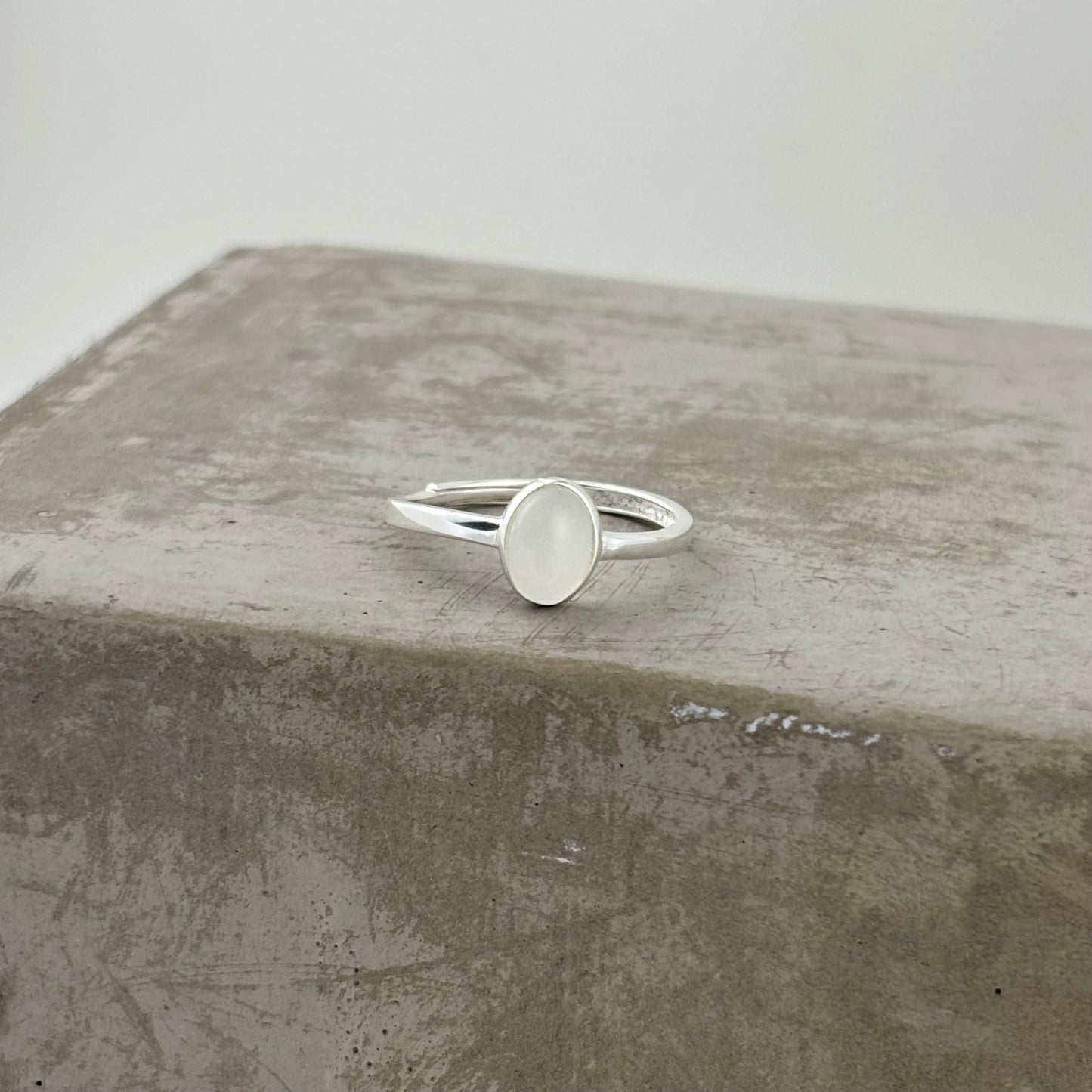 S925 Sterling Silver Moonstone Elegant Ring