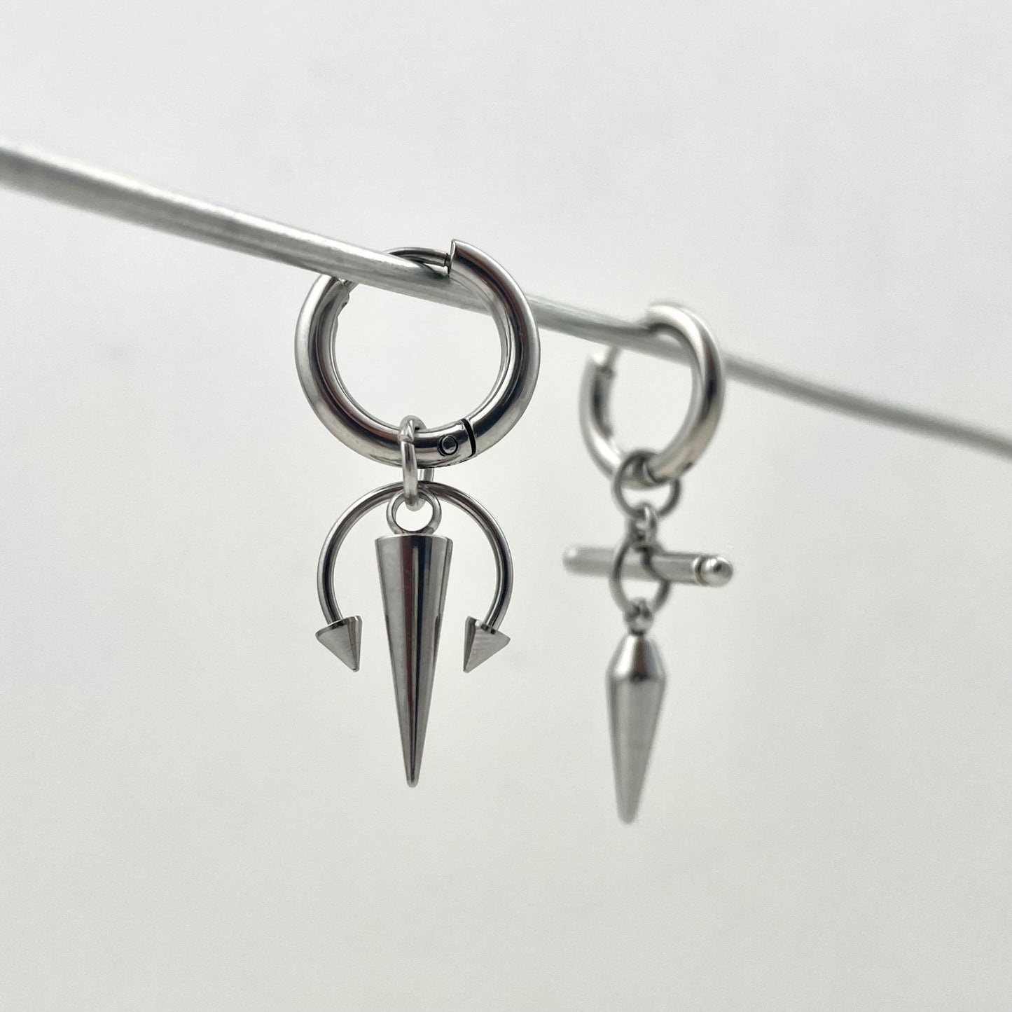 Titanium Waterproof Earring Pointed Cross Stud Earrings