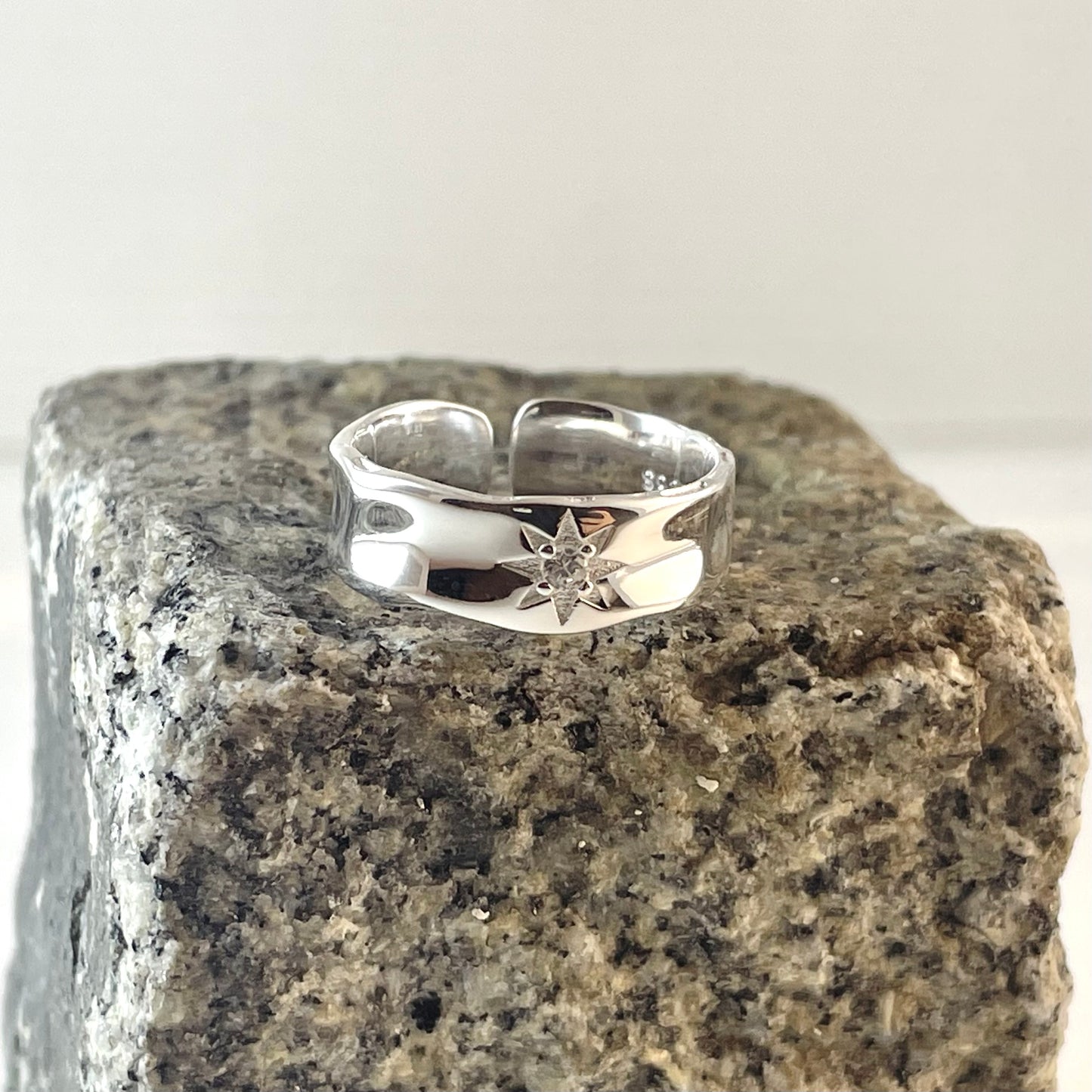 S925 Sterling Silver Hexagram Design Ring