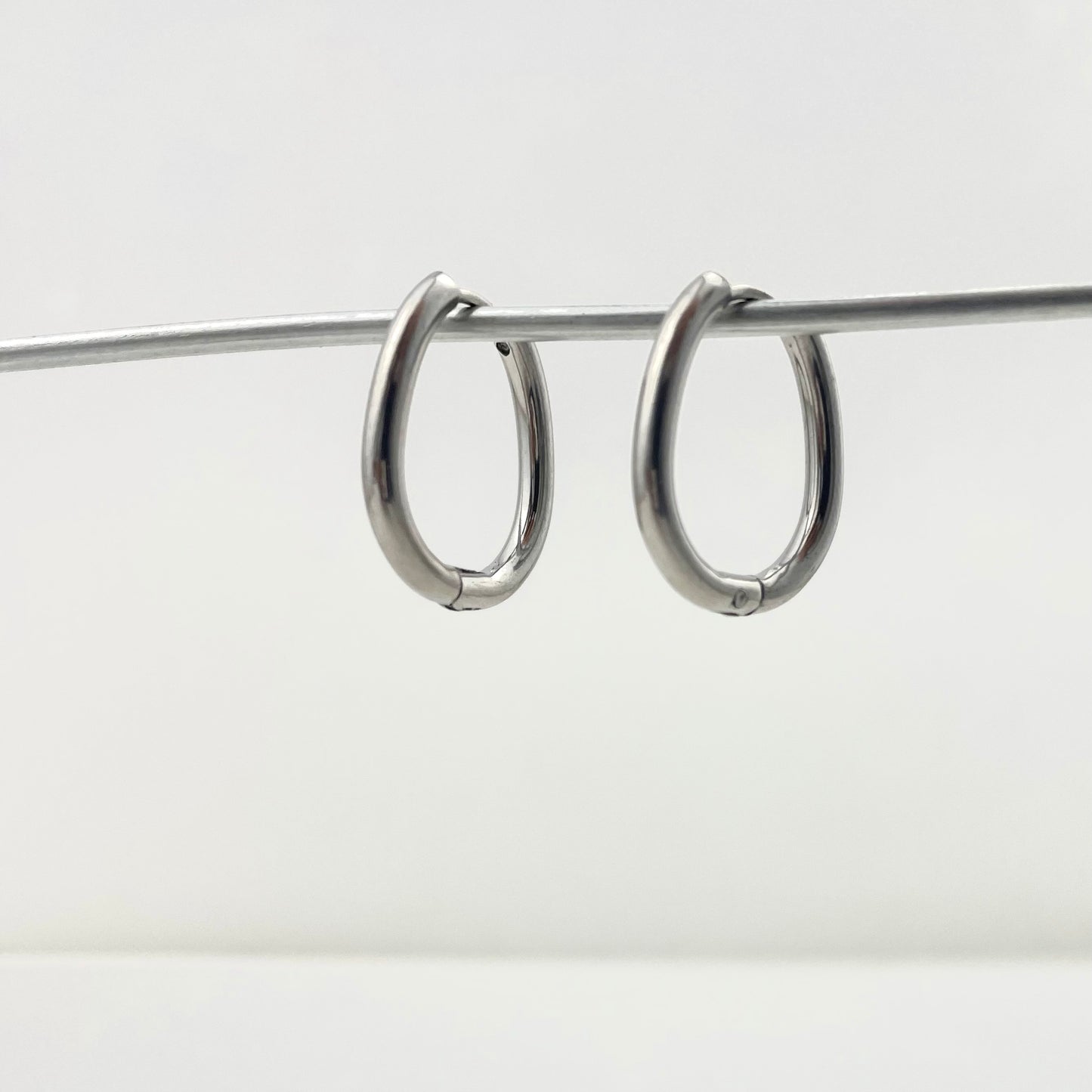 Titanium Waterproof Earring Oval Earrings Hoops