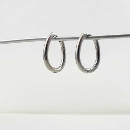 Titanium Waterproof Earring Oval Earrings Hoops