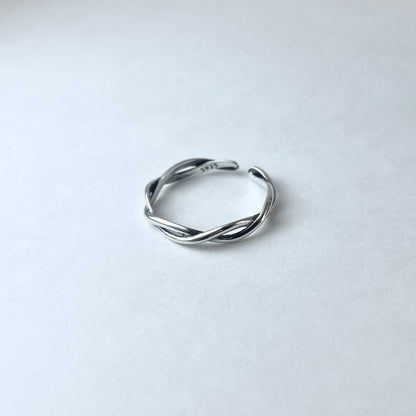 S925 Sterling Silver Twisted Open Ring