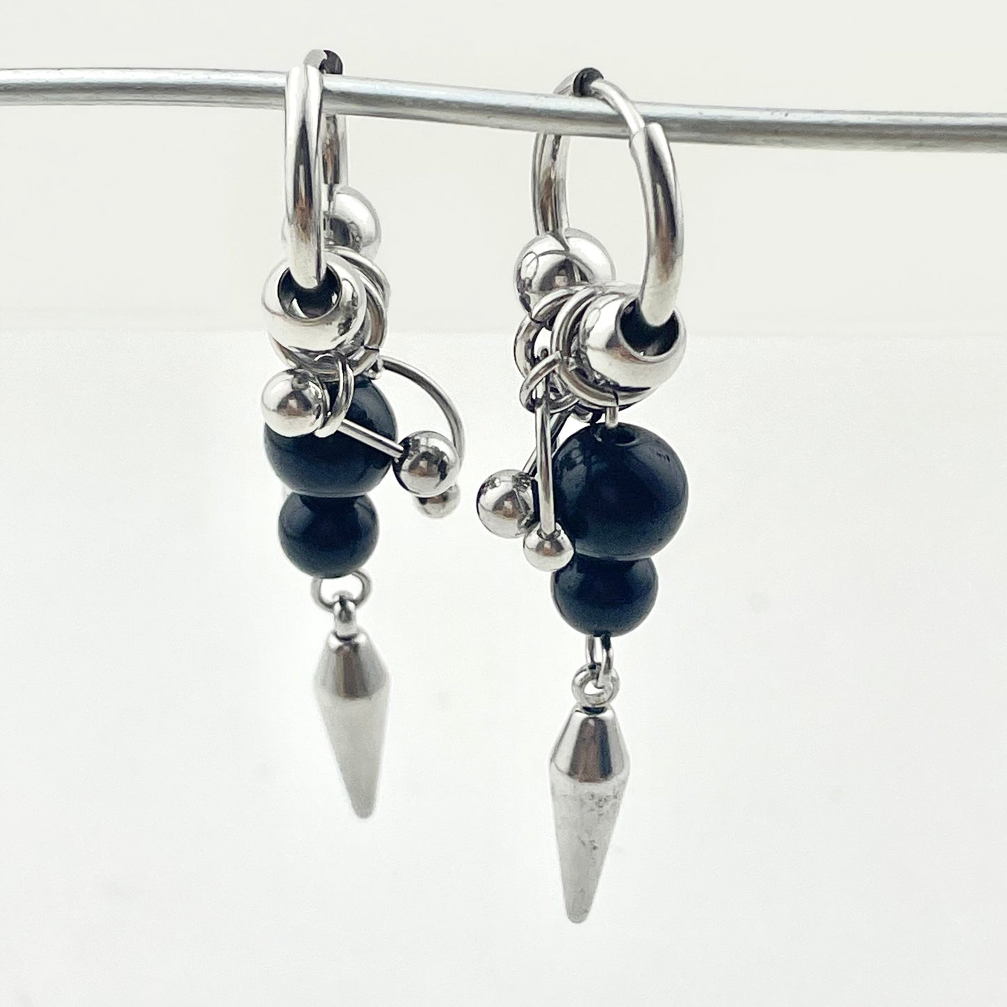 Titanium Waterproof Black Pearl Earring Stud Pendant