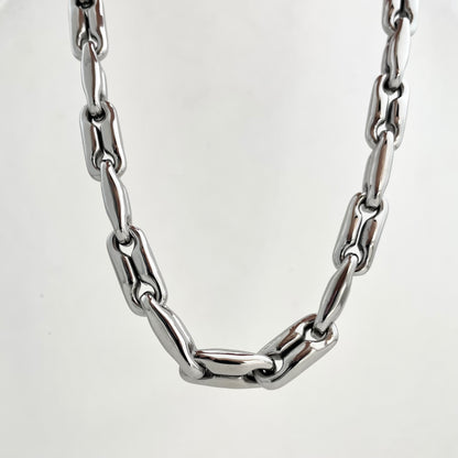 Titanium Steel Geometric Ring-Linked Necklace